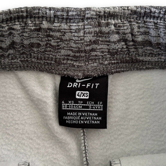 Nike Dri Fit Boys Size 4 / XS Gray Therma Fleece Track Sweatpants NEW - Picture 7 of 8